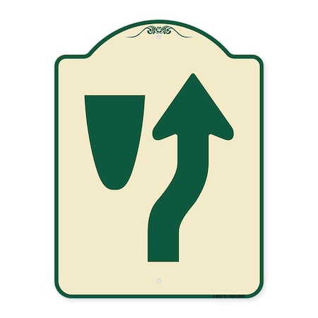 Signmission Designer Series-Beware Of Curb Graphic Tan & Green Heavy-Gauge Aluminum, 24" x 18", TG-1824-9993 A-DES-TG-1824-9993